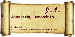 Jamnitzky Annamária névjegykártya